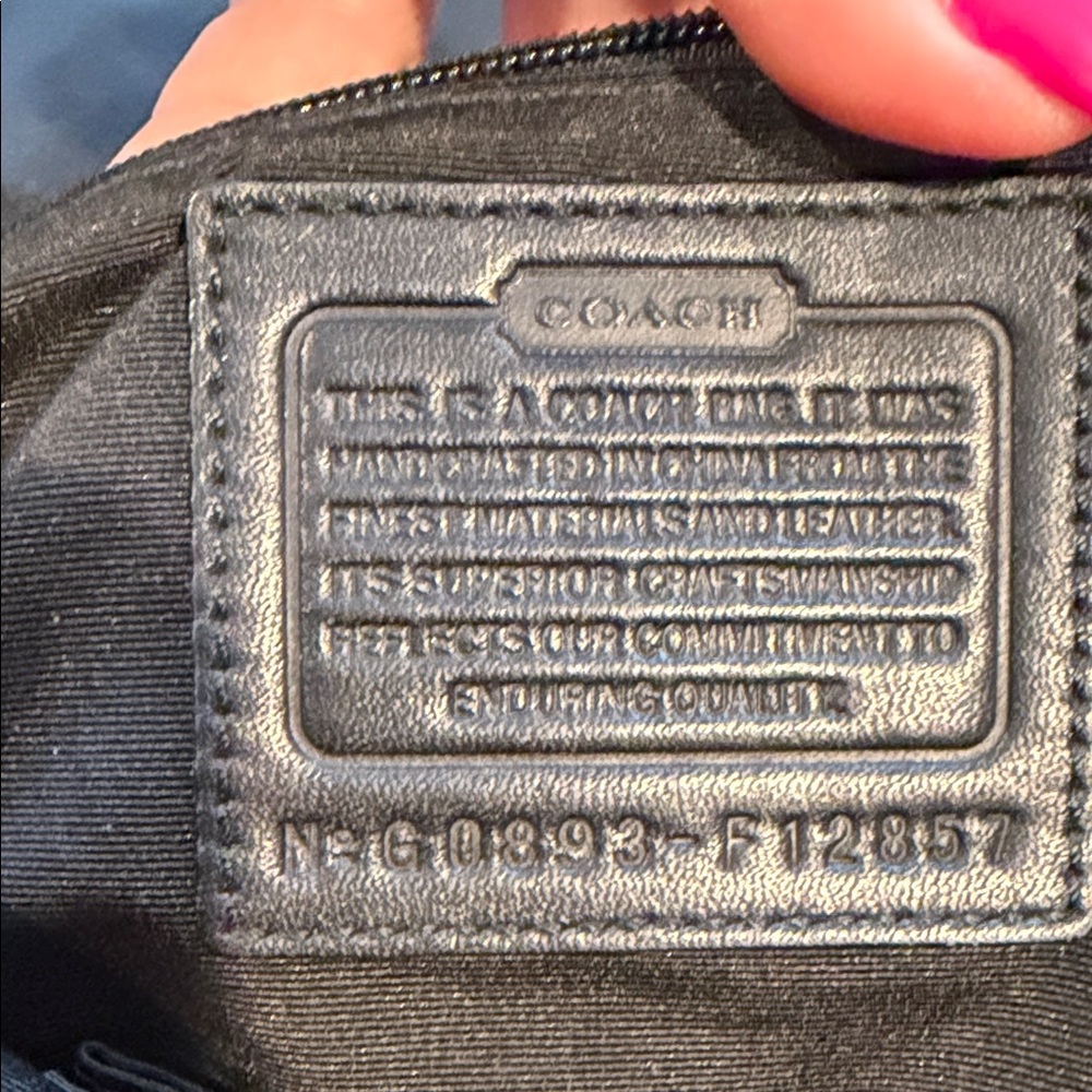Coach Brown Signature Canvas Shoulder Bag with Black Trim - Picture 10 of 15